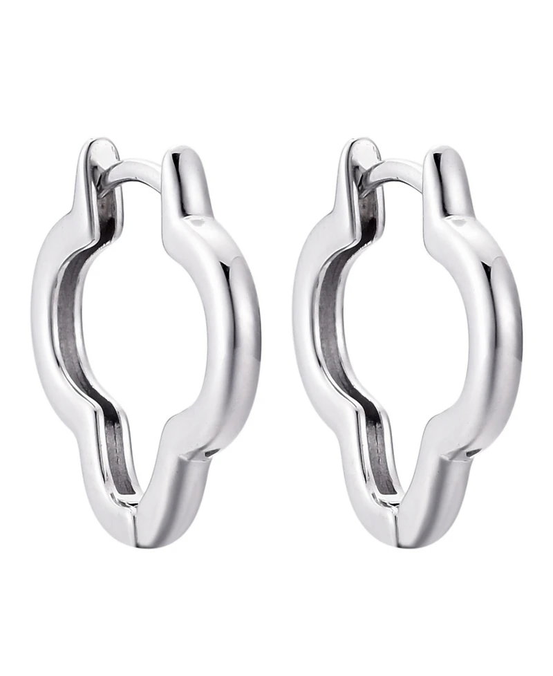 Adornia Silver Clover Hoop Earrings