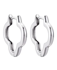 Adornia Silver Clover Hoop Earrings