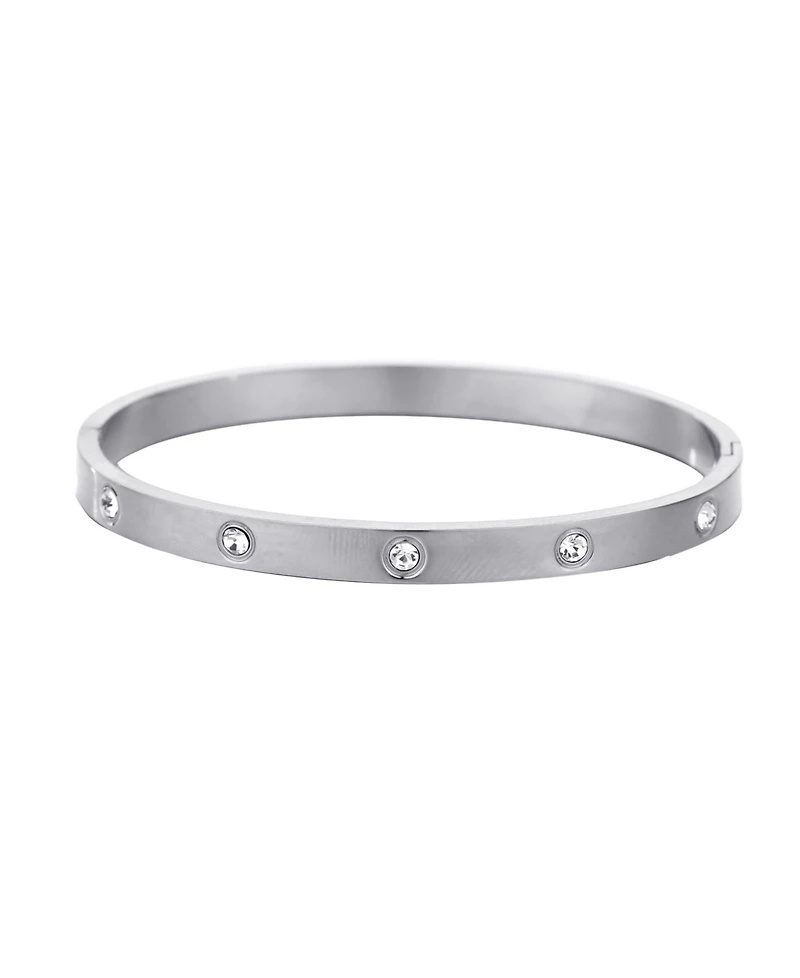 Adornia Tarnish Resistant Silver Crystal Eternity Cuff Bracelet