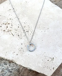Adornia Silver Cz Curved Nail Ring Necklace