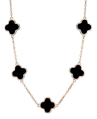 Adornia Gold Black Clover Station Necklace
