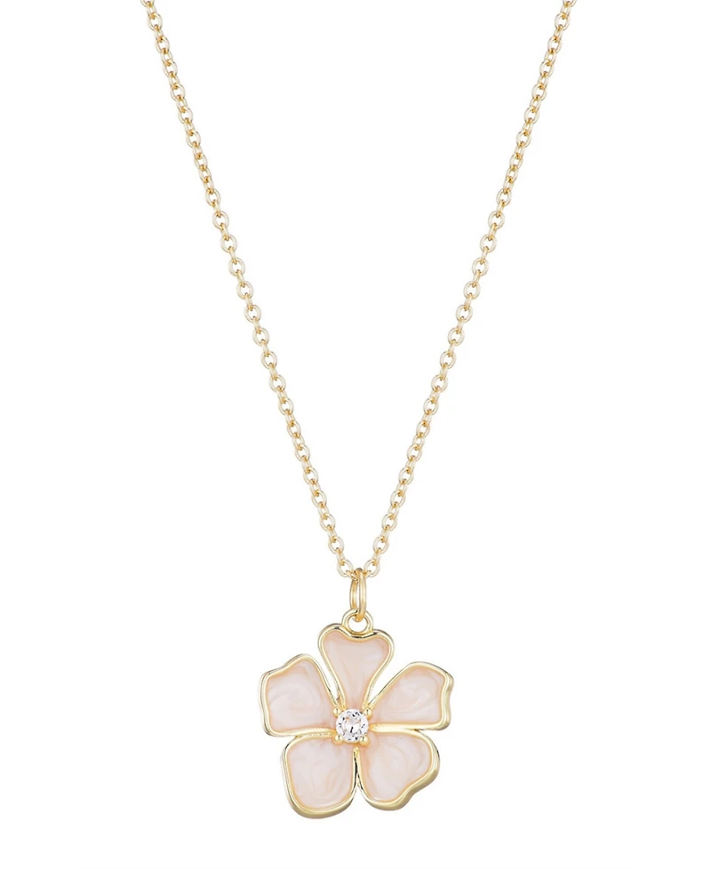 Adornia Gold Mother of Pearl Flower Necklace