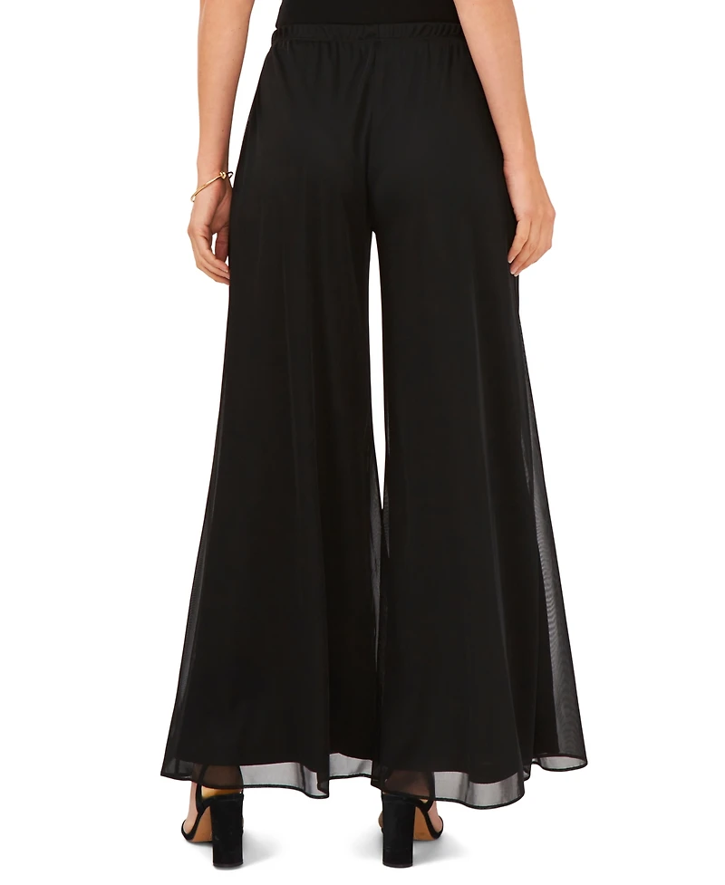 Msk Petite Mesh Wide-Leg Dress Pants