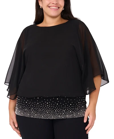 Msk Plus Embellished Chiffon Blouse