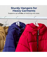 SereneLife 12 Pcs. Clear Plastic Hangers – Non-Slip, Crystal-Cut, Durable & Space-Saving Invisible Hangers for Suits & Clothing (Transparent)