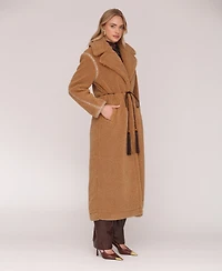 Avec Les Filles Women's Long Sleeve Oversized Belted Coat