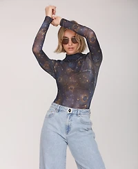 Avec Les Filles Women's Mock Neck Long Sleeve Top