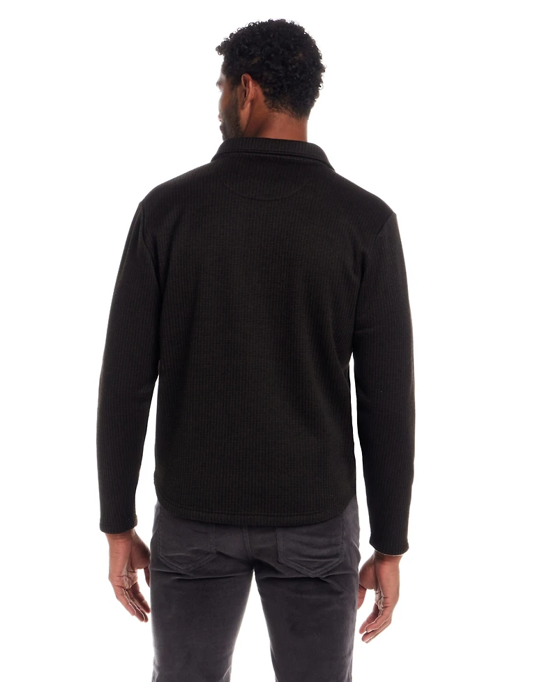 Weatherproof Vintage Men's Textured Knit Shirt Jacket