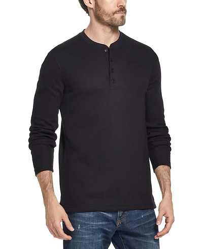 Weatherproof Vintage Men's Long Sleeved Waffle Henley T-shirt