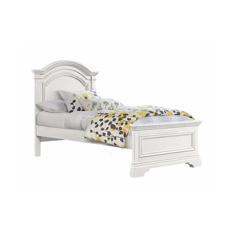 Westwood Design Olivia Traditional Wood Complete Twin Bed in Brushed White