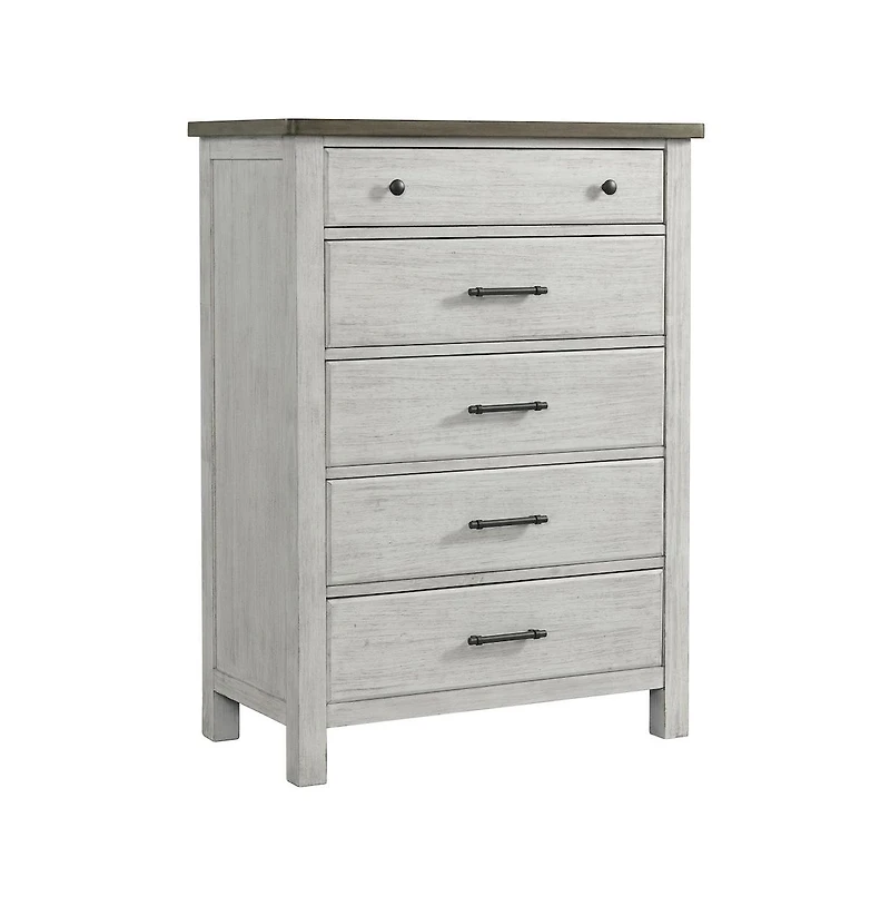 Westwood Design Timber Ridge 5-Drawer Wood Chest in Weathered Washed Sierra