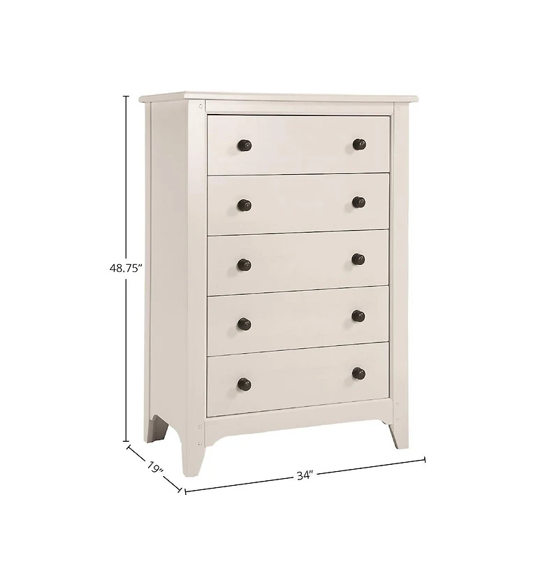 Westwood Design Taylor 5-Drawer Chest, Sea Shell