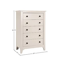 Westwood Design Taylor 5-Drawer Chest, Sea Shell