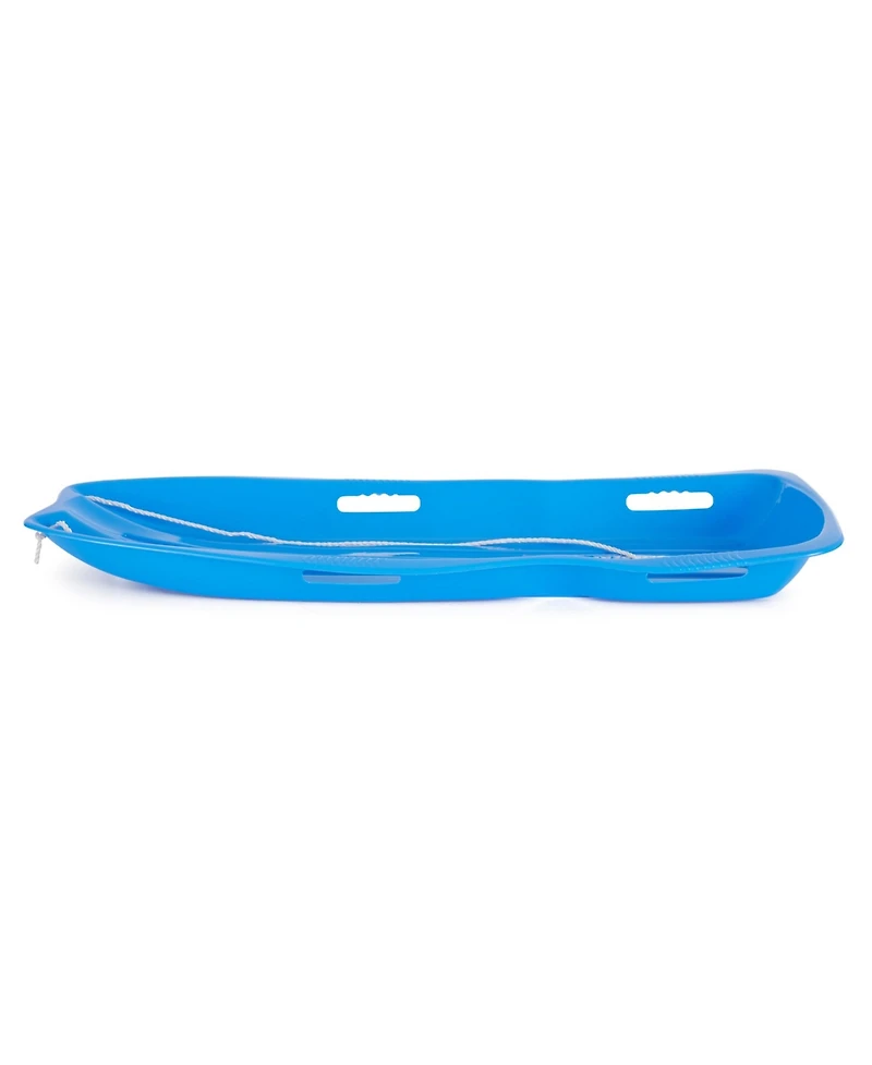 Slippery Racer Downhill Xtreme Adults and Kids Plastic Toboggan Snow Sled, Blue