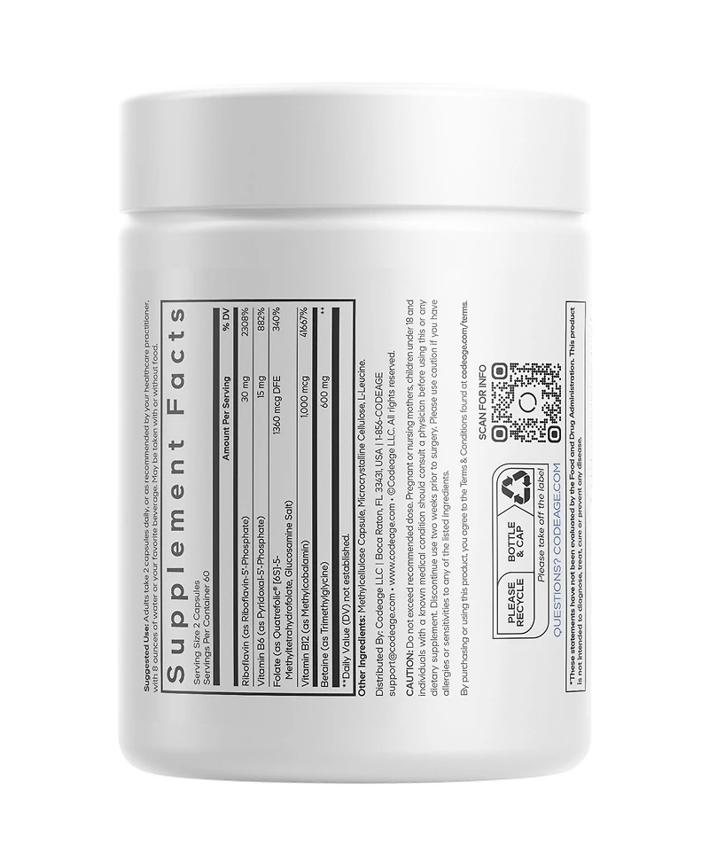 Codeage Methylfolate B Complex Supplements