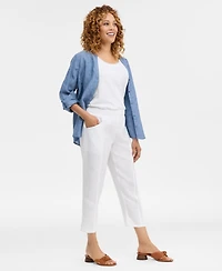 Charter Club Petite Woven Tapered Fit Pants, Macy's Exclusive