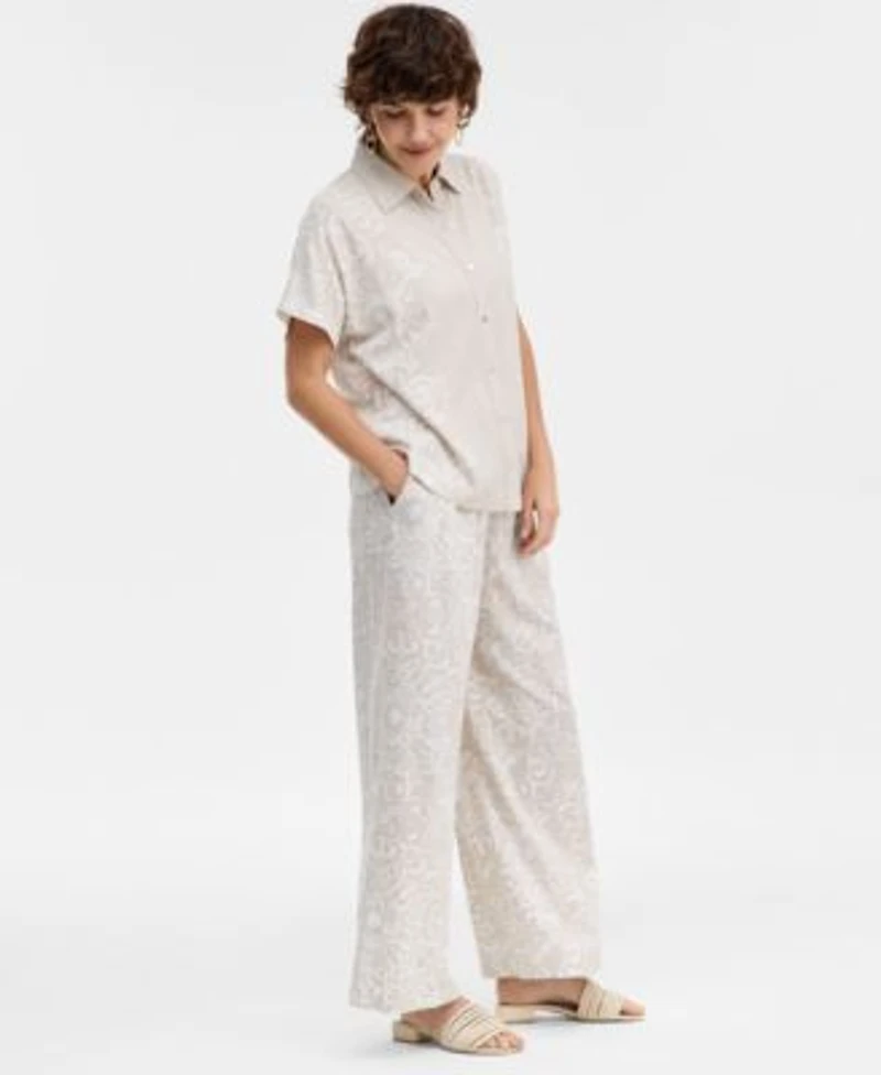 Jm Collection Womens Button Up Shirt Pants Macys Exclusive