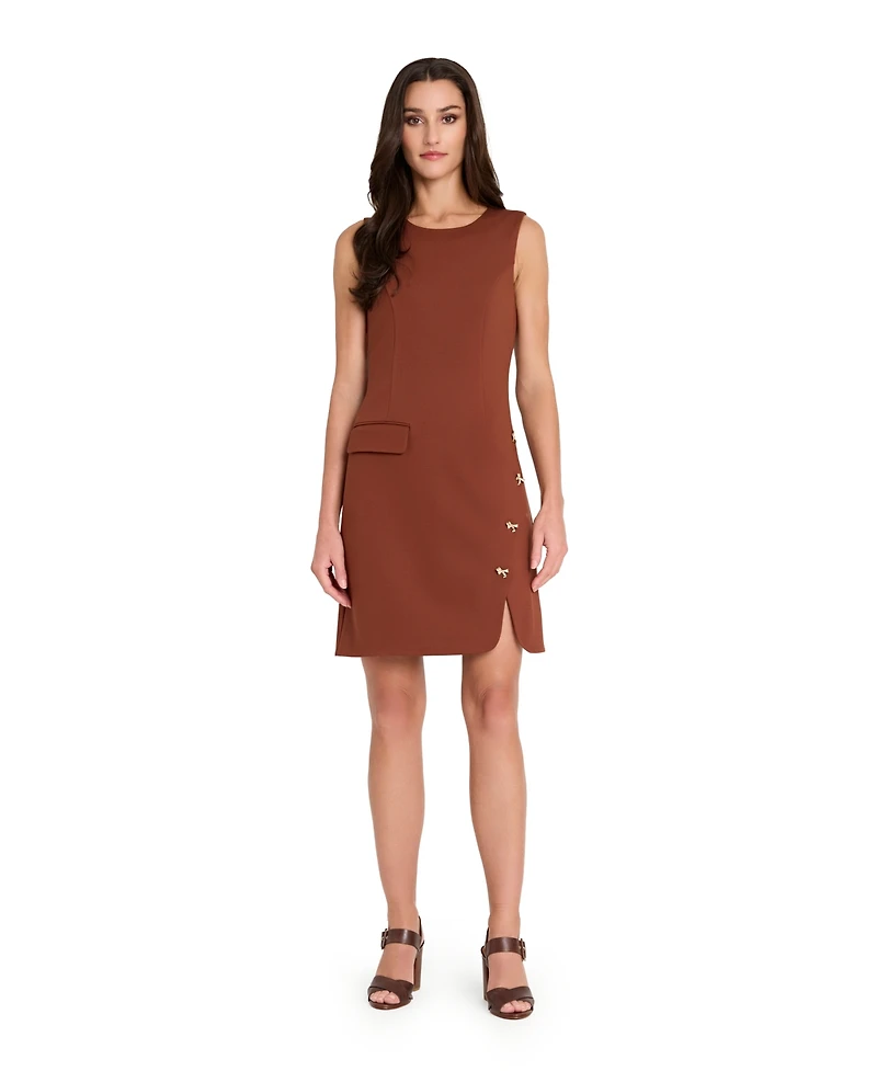 Tahari Asl Women's Sleeveless Bow Detail Dress