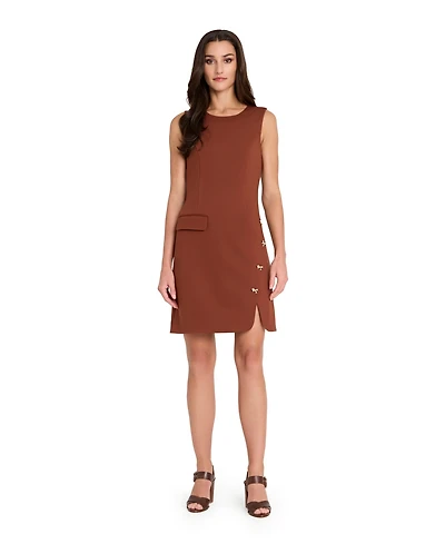 Tahari Asl Women's Sleeveless Bow Detail Dress