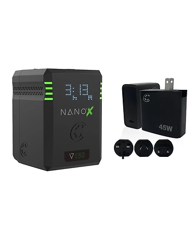 Core Swx Nanox Micro 150 150Wh 14.8V 9900mAh Smart V-Mount Battery, Bundle with Xpd-45 45W Universal Usb-c Pd Wall Charger
