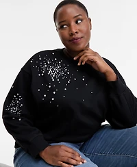 I.n.c. International Concepts Plus Size Embellished Sweatshirt, Macy's Exclusive