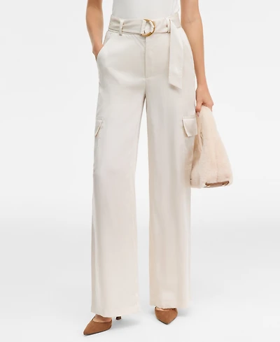 I.n.c. International Concepts Women's Belted High-Rise Cargo Pants, Macy's Exclusive