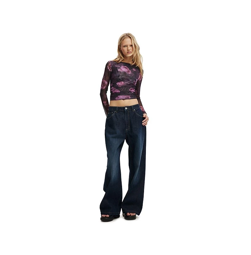 Cotton On Women's Ashley Mesh Long Sleeve Top