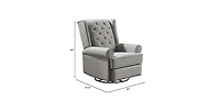 Westwood Design Amelia Traditional Fabric Usb Glider and Recliner in Charcoal