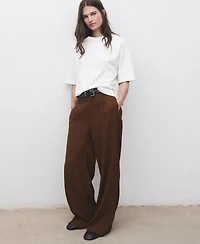 Mango Women's Straight-Fit Pleated Pants