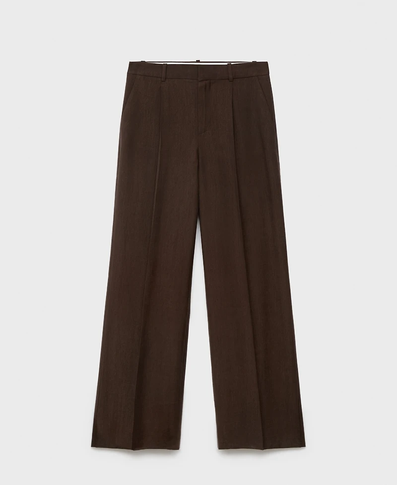 Mango Women's Lyocell Suit Straight Pants