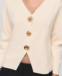 Mango Women's Jewel Buttons Knitted Jacket