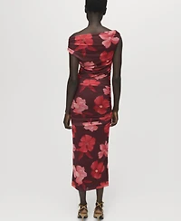 Mango Women's Asymmetrical Floral Dress