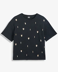 I.n.c. International Concepts Women's Cotton Embellished Tee, Macy's Exclusive