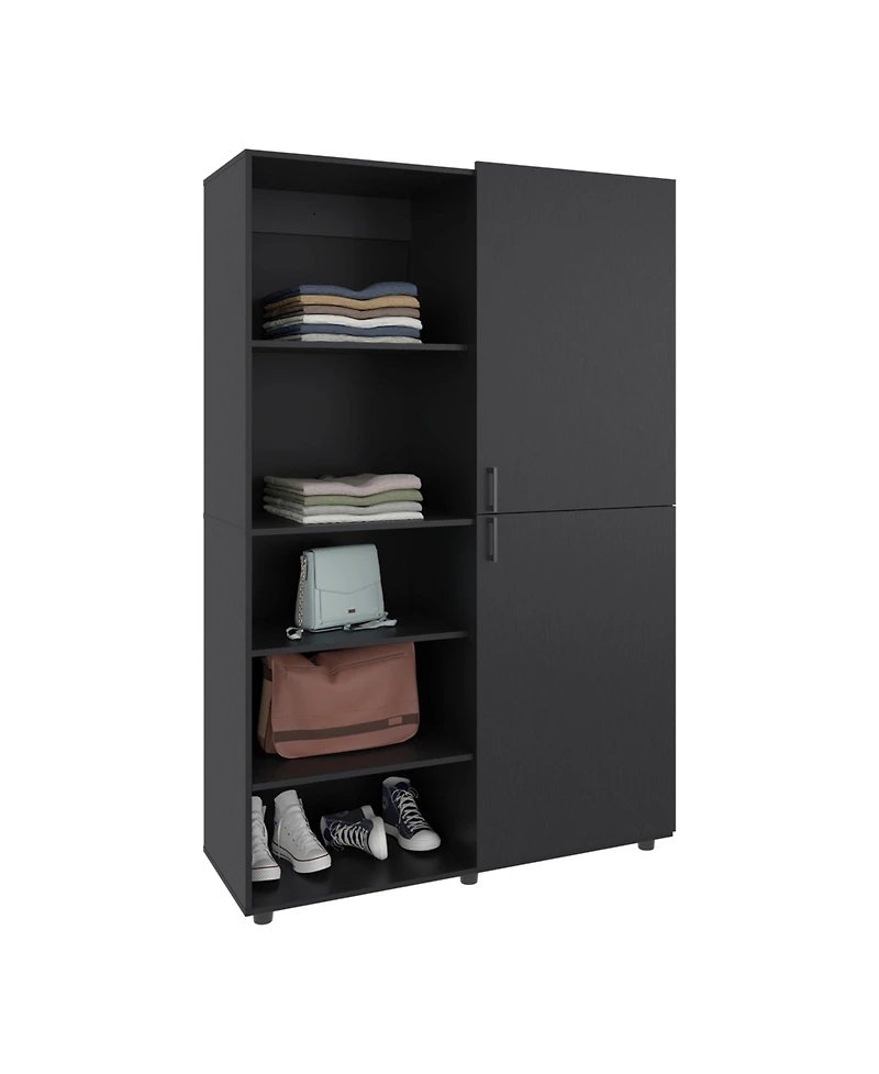 Brewster Wardrobe, 2 Doors, 6 Legs, 5 Shelves