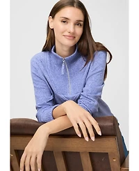Olsen Women's 1/4 Zip Mock Neck Sweater