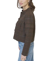 Central Park West Women's Eden Plaid Military Jacket