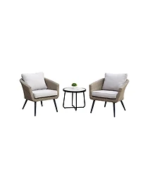 Boyel Living All-Aluminum Wicker Chair Chat Set - 3 Pieces
