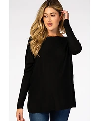 Pinkblush Maternity Black Soft Knit Boatneck Dolman Sleeve Sweater