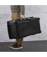 Sterilite Wheeled Footlocker, Plastic Utility Storage Container, Black