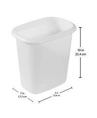 Rubbermaid 6 Quart Bedroom, Bathroom, and Office Wastebasket Trash Can, White