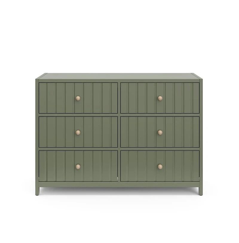 Graco Teddi 6 Drawer Double Dresser (Olive)