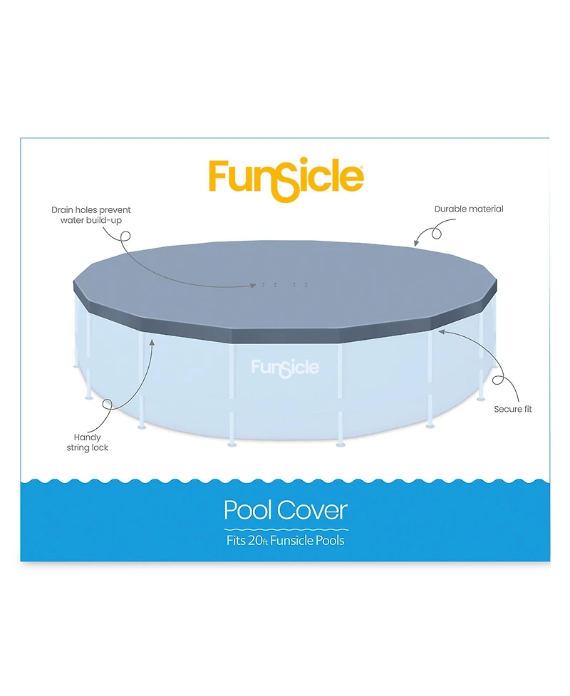 Funsicle 20ft Round Above Ground Frame Pool Debris Cover, Accessory Only