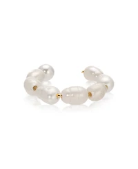 Ettika Cultivated Pearl Drama Gold Cuff Earrings Set