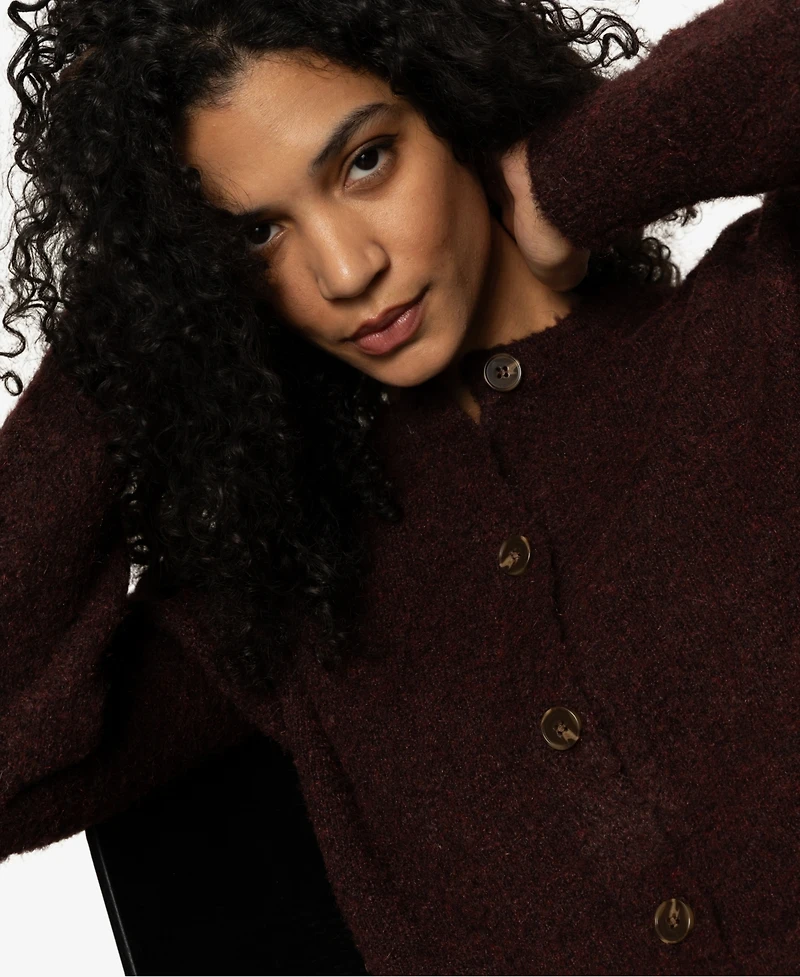 Sanctuary Women's Boucle Long Sleeve Cardigan Sweater