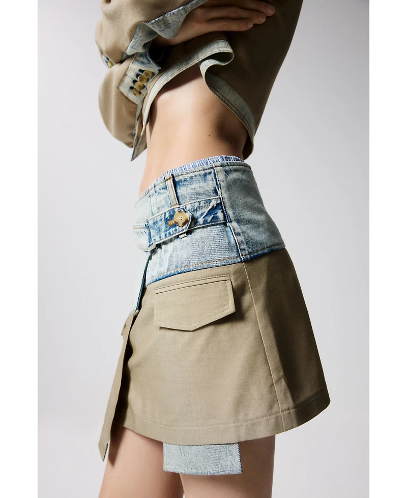 Desigual Women's Short bimaterial skirt