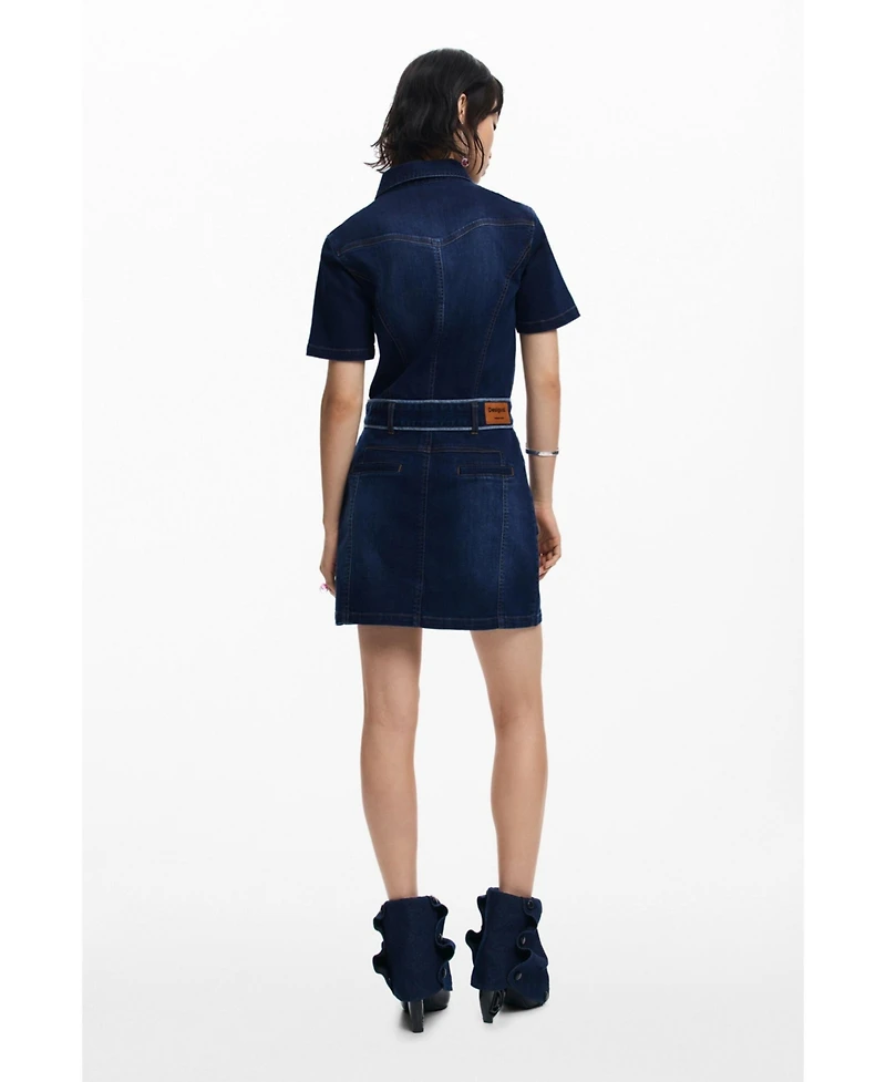 Desigual Women's Short denim dress with belt