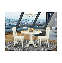 East West Furniture Dining Room Set Linen White