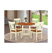 East West Furniture Dining Room Set Buttermilk & Cherry