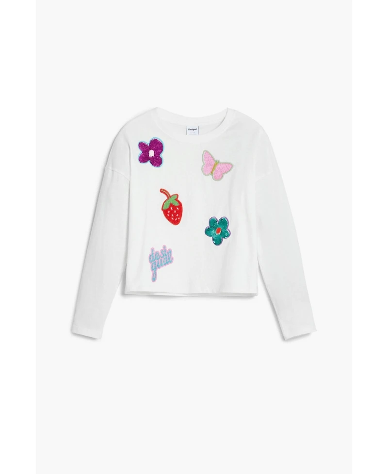 Desigual Girls's T-shirt with applique shapes