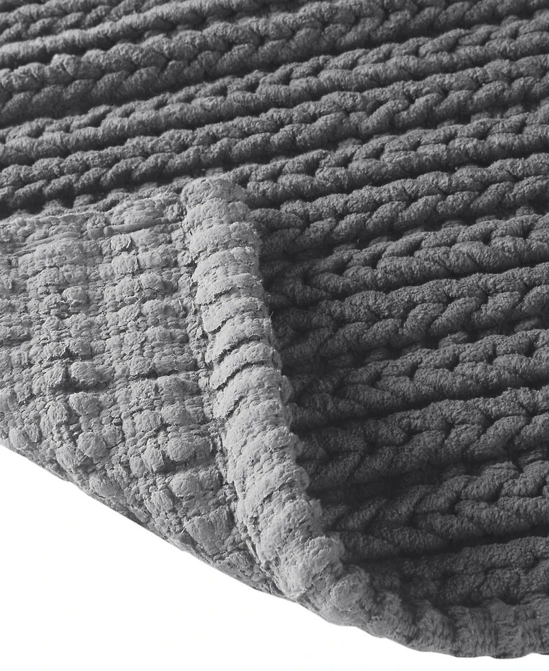 Madison Park Lasso Yarn-Dyed Cotton Chenille Bath Rug
